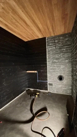 Saunapaneeli Aarni STS-3, 14x120mm, TK kuusi, ympäripontattu, saunasuojattu, musta, eri pituuksia
