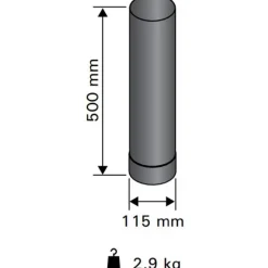 Savuputki/hormi Harvia 0,5 m/115 mm Musta