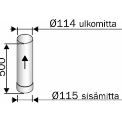 Savuputki/hormi Harvia 0,5 m/115 mm RST