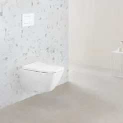 Seinä WC-istuin Geberit Smyle Square, ilman kantta, valkoinen