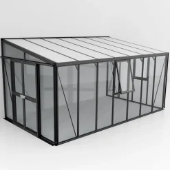 Seinäkasvihuone Vitavia Helena, lasi/polykarbonaatti, musta, eri kokoja