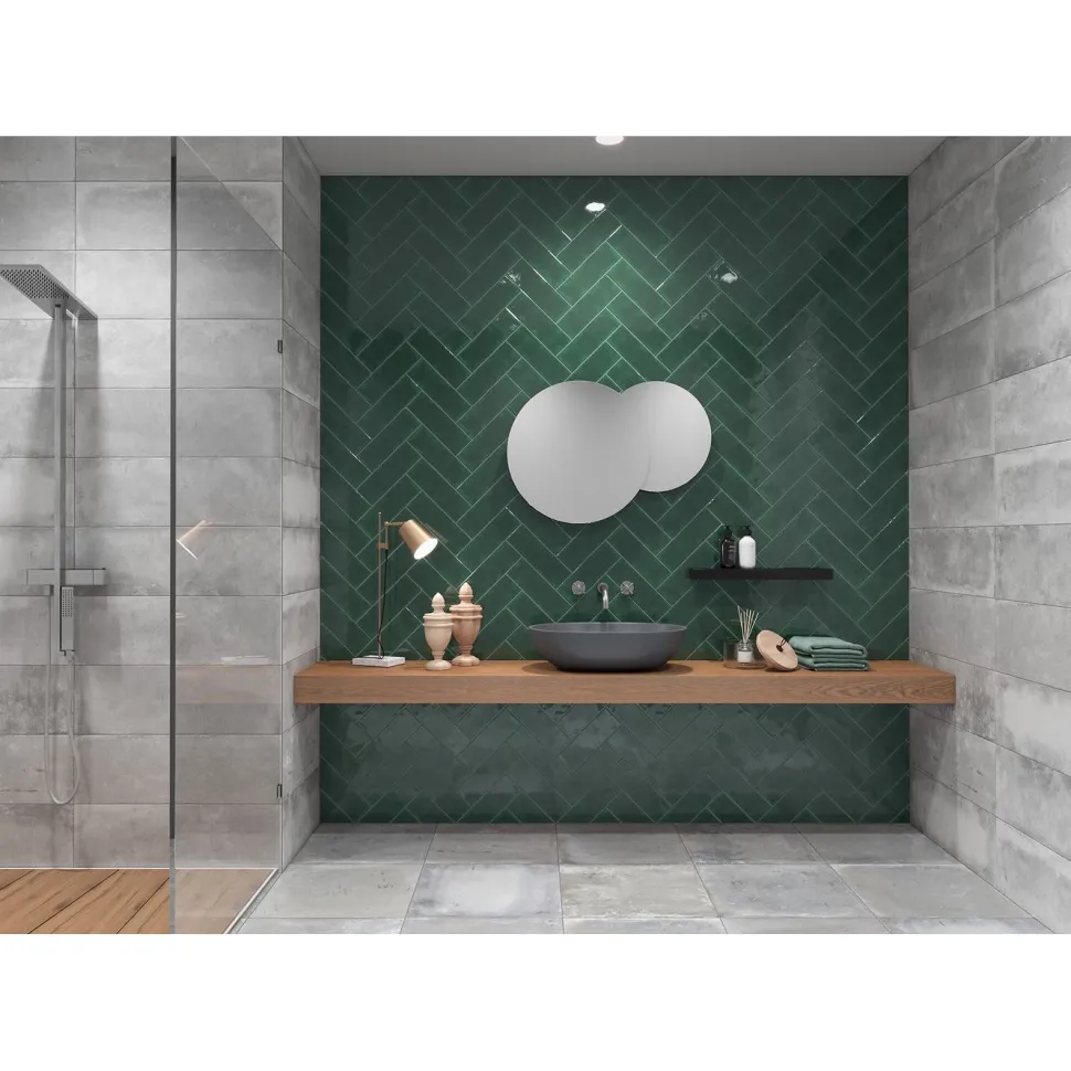 Seinälaatta Pukkila Soho Racing Green kiiltävä struktuuri 297x97mm