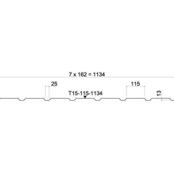Seinäpelti Ruukki T15-115-1134 0.6, GreenCoat Pural BT Satiini 037S