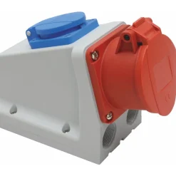 Seinäpistorasia Malmbergs, 16A, 3+N+PE, 6H, 400V, IP44, Schuko