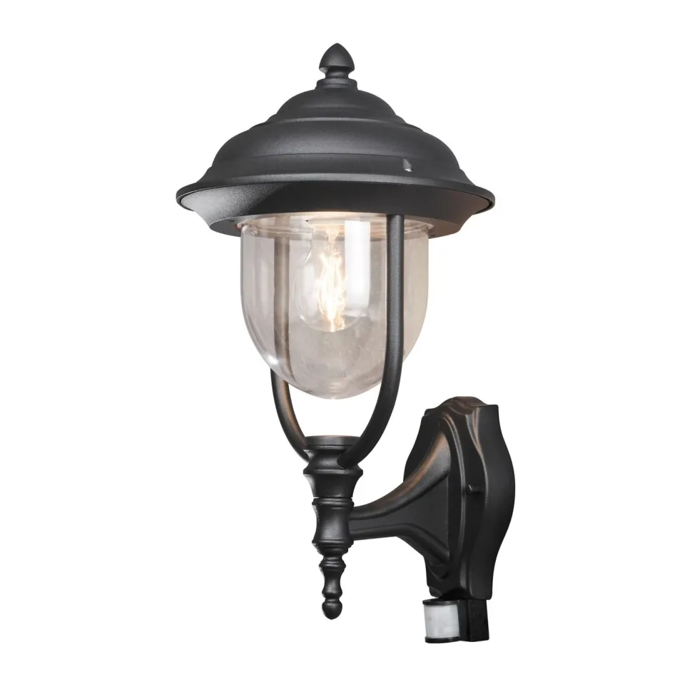 Seinävalaisin Konstsmide Parma 7235-750 240x290x480 mm yläsuunta liiketunnistimella musta