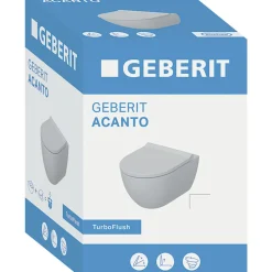 Seinä-WC-istuin Geberit Acanto Turboflush, Soft close -kannella, valkoinen