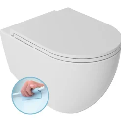 Seinä-WC-istuin Interia Infinity Rimless, huuhtelukaulukseton, valkoinen
