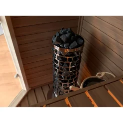 Sähkökiuas SAWO Aries Round 6 kW 5-8 m³ kiinteä ohjauskeskus