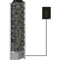 Sähkökiuas SAWO Tower Corner Ni2 6 kW 5-8 m³ erillinen ohjaus