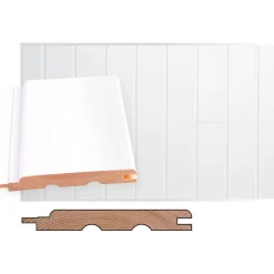 Sisustuspaneeli Maler STS-3 PN 13x95x2100mm Sj mänty ympäripontattu maalattu lumi
