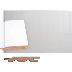 Sisustuspaneeli Maler STS-3 PN 13x95x2100mm Sj mänty ympäripontattu maalattu valkoinen