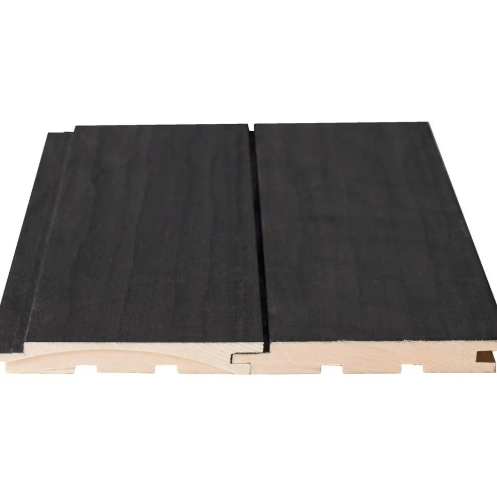 Sisustus-/saunapaneeli Siparila Kuulas Kaamos 15x120x3000 mm haapa STS kuultava musta