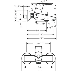 Suihkuhana Hansgrohe Focus juoksuputkella