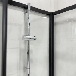 Suihkukaappi Bathlife Betrakta, 70x90cm, pyöreä, kirkas lasi, musta kehys
