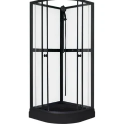 Suihkukaappi Sunwind Aurora Round Black 80x80cm