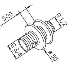Suihkukaappiliitin Oras 287525 sululla kromi
