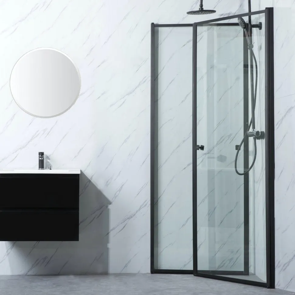 Suihkunurkka Bathlife Profil 1000x1000 mm kaksi ovea musta kehys