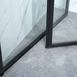 Suihkunurkka Bathlife Profil 1000x1000 mm kaksi ovea musta kehys