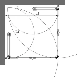 Suihkunurkka Hietakari Infinia 259 taittuvat ovet 90x90 cm harmaa profiili