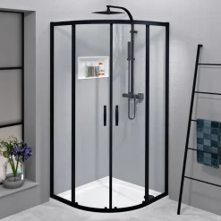 Suihkunurkka Interia Sigma Simply Black R550, kaareva, kirkas lasi, eri kokoja