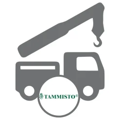 Tammiston Puu toimitus perille, kuorman purku nosturilla