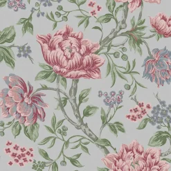 Tapetti Laura Ashley 113408 Tapestry Floral Slate Grey, kukka, maalaisromanttinen, vaaleanpunainen