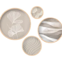 Taulusetti Linento Harmony Circles, 4kpl, beige