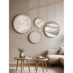 Taulusetti Linento Harmony Circles, 4kpl, beige