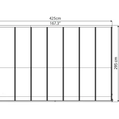 Terassikatos Palram-Canopia Olympia 3x4,25 m harmaa/kirkas