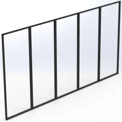 Terassilasi Keraplast P23 kiinteä 5-os., musta, kirkas lasi, mittatilaus
