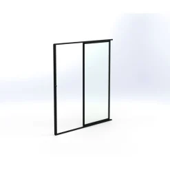 Terassin lasiliukuovi Keraplast 1-os. 2100x915mm, kirkas/musta, sisäpuolinen nuppilukitus