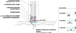 Terassin lasiliukuovi Keraplast 1-os. 2100x915mm, kirkas/musta, sisäpuolinen nuppilukitus