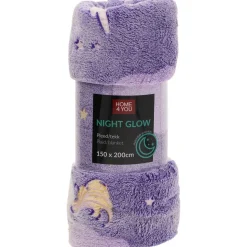 Torkkupeitto Home4You NIGHT LIGHT 150x200 cm, yksisarviset, violetti