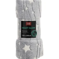Torkkupeitto Home4You NIGHT LIGHT 150x200 cm, tähdet, harmaa