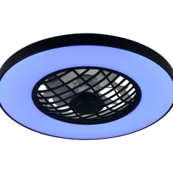 Tuuletinkattovalaisin Trio Linköping Ø59cm LED RGB Bluetooth-kaiutin musta
