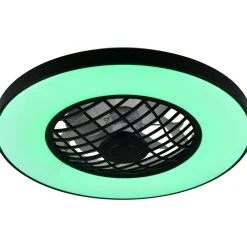 Tuuletinkattovalaisin Trio Linköping Ø59cm LED RGB Bluetooth-kaiutin musta