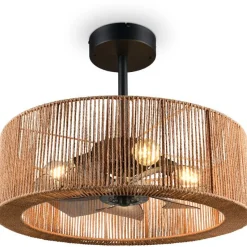 Tuuletinvalaisin Trio Smillum 4xE27 luonnollinen väri/mattamusta