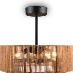 Tuuletinvalaisin Trio Smillum 4xE27 luonnollinen väri/mattamusta