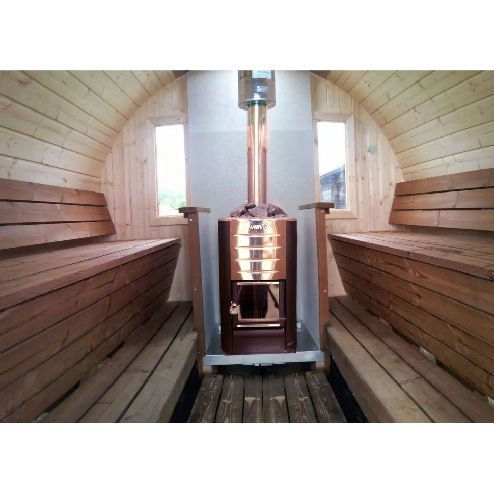 Tynnyrisauna Alex Basic ARCTIC FINLAND HOUSE Ø 2,3x3 m sis. kiuas ja hormi
