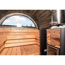 Tynnyrisauna Alex Delux ARCTIC FINLAND HOUSE Ø 2,3x3 m sis. kiuas ja hormi
