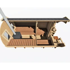 Tynnyrisauna Valter Basic ARCTIC FINLAND HOUSE Ø 2,3x4,2 m sis. kiuas ja hormi