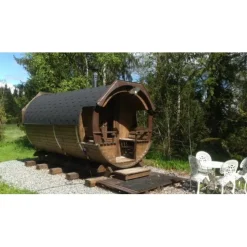 Tynnyrisauna Valter Delux ARCTIC FINLAND HOUSE Ø 2,3x4,2 m sis. kiuas ja hormi
