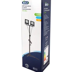 Työvalaisin LED Max, 2x50W, 2x4000lm, 4000K, IP44, tripod-jalusta