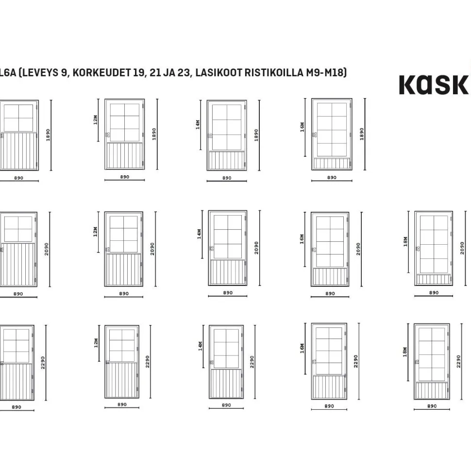 Ulko-ovi Kaskipuu UL7A M14 Huvila mittatilausovi