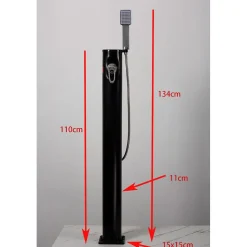 Ulkosuihku Demerx Sunny 10 Light, aurinkolämmitteinen, musta