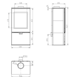 Valmistakka Thorma Cremona Top 8 kW musta/valkoinen