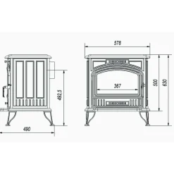 Valurautatakka Elisabeth, 8kW, 130kg