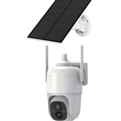 Valvontakamera Celotron VicoHome CECQ1, litiumakku 9000 mA, aurinkokenno, Wifi, liikettä automaattisesti seuraava käänneltävä malli, varoitusvalo