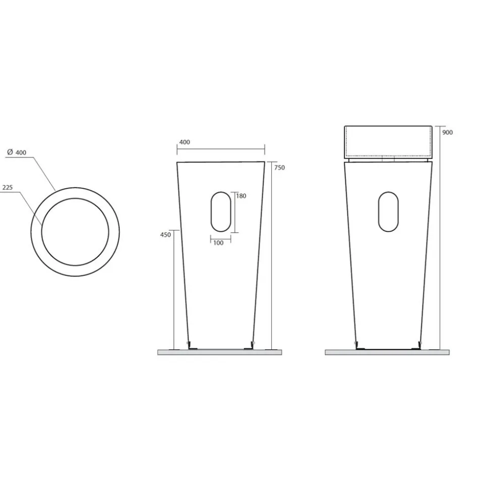 Vapaasti seisova pesuallas Kerasan Oke, lattiaviemäri P-trap, ø40x88.5cm, valkoinen