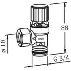 Varoventtiili Oras 430200 DN20 10 bar